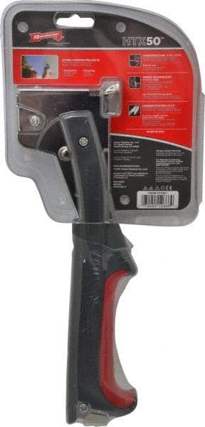 Arrow - Manual Hammer Tacker - 5/16, 3/8, 1/2" Staples, Silver & Gray, Steel with Chrome Finish - Exact Industrial Supply