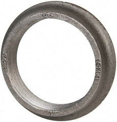 Made in USA - 4" Pipe, 5-13/16" Diam x 1/8" Thick, Tank Flange with Pilot - For Threaded Pipe, 4-23/32" Pilot Hole, 1-7/32" Overall Height, 4-15/16" Top Diam, Carbon Steel - Exact Industrial Supply