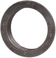 Made in USA - 4" Pipe, 5-3/4" Diam x 5/16" Thick, Tank Flange without Pilot - For Threaded Pipe, 1-7/32" Overall Height, 5-1/8" Bottom Diam, 4-13/16" Top Diam, Carbon Steel - Exact Industrial Supply