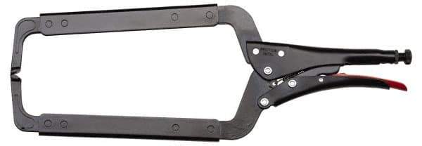 Proto - 18-1/2" OAL C-Clamp Locking Pliers - 15/32" Jaw Width, 10-15/64" Jaw Depth, 10-15/64" Jaw Opening, Standard Handle - Exact Industrial Supply