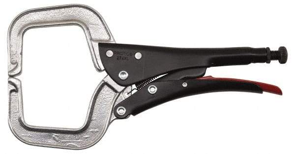 Proto - 11-3/8" OAL C-Clamp Locking Pliers - 15/32" Jaw Width, 3-9/64" Jaw Depth, 3-17/32" Jaw Opening, Standard Handle - Exact Industrial Supply