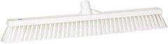 Vikan - 24" Combo Duty Synthetic Push Broom - 2" Bristle Length, Plastic Block, European Threaded Handle Connection - Exact Industrial Supply