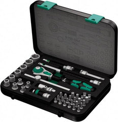 Wera - 41 Piece 1/4" Drive Socket & Bit Set - Comes in Molded Steel Case with High Density Foam Insert - Exact Industrial Supply