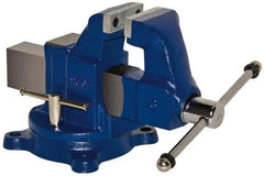 Yost Vises - 6" Jaw Width, 10" Opening Capacity, 6-1/4" Throat Depth, Ductile Iron Stationary Bench Vise - Bolt Down Base Attachment - Exact Industrial Supply