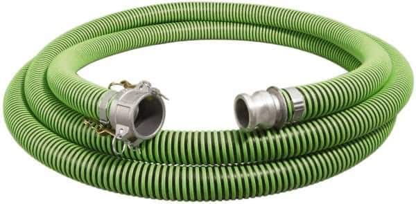Alliance Hose & Rubber - -40 to 180°F, 6" Inside x 6-3/4" Outside Diam, Thermoplastic Rubber with Polyethylene Helix Liquid Suction & Discharge Hose - Green & Black, 25' Long, 29 Vacuum Rating, 25 psi Working & 150 psi Brust Pressure - Exact Industrial Supply