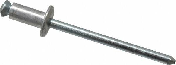 RivetKing - Dome Head Aluminum Peel Blind Rivet - Steel Mandrel, 0.188" to 0.197" Grip, 3/8" Head Diam, 0.196" Max Hole Diam, 0.394 to 0.433" Length Under Head, 3/16" Body Diam - Exact Industrial Supply