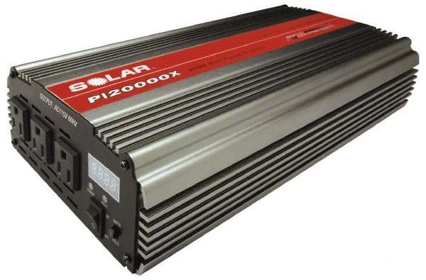 Value Collection - 3 Connection, 12 VDC Input, 110 VAC Output, 4,000 Peak Wattage, Power Inverter - 2,000 Watt Continuous Output Power - Exact Industrial Supply
