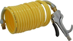 Coilhose Pneumatics - 1/4" ID Thumb Lever Air Gun - 12' Long Nylon Hose - Exact Industrial Supply