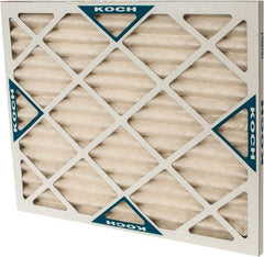 Made in USA - 16" Noml Height x 20" Noml Width x 1" Noml Depth, 30 to 35% Capture Efficiency, Wire-Backed Pleated Air Filter - MERV 8, Synthetic with Antimicrobial Protection, Integrated Beverage Board Frame, 300 Max FPM, 670 CFM, For Any Unit - Exact Industrial Supply