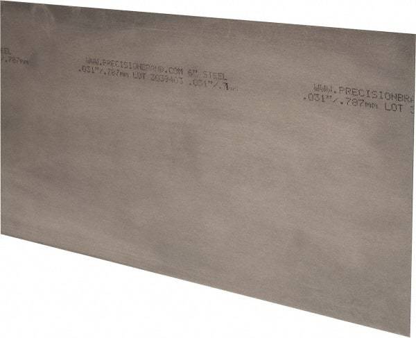 Precision Brand - 10 Piece, 18 Inch Long x 6 Inch Wide x 0.031 Inch Thick, Shim Sheet Stock - Steel - Exact Industrial Supply
