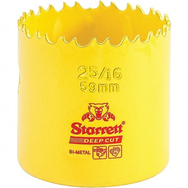 Starrett - 2-5/16" Diam, 2" Cutting Depth, Hole Saw - High Speed Steel Saw, Toothed Edge - Exact Industrial Supply