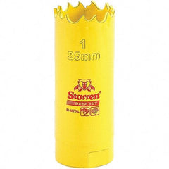 Starrett - 1" Diam, 2" Cutting Depth, Hole Saw - High Speed Steel Saw, Toothed Edge - Exact Industrial Supply