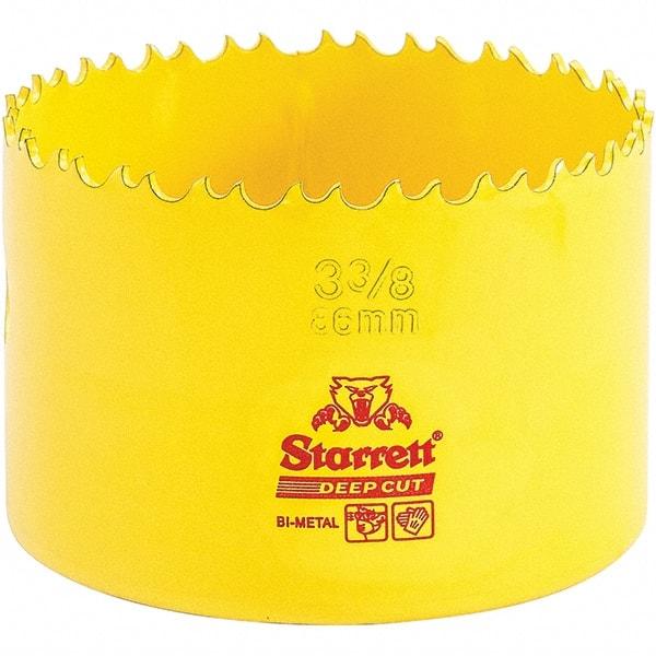 Starrett - 3-3/8" Diam, 2" Cutting Depth, Hole Saw - High Speed Steel Saw, Toothed Edge - Exact Industrial Supply