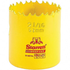 Starrett - 2-1/16" Diam, 2" Cutting Depth, Hole Saw - High Speed Steel Saw, Toothed Edge - Exact Industrial Supply