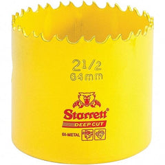 Starrett - 2-1/2" Diam, 2" Cutting Depth, Hole Saw - High Speed Steel Saw, Toothed Edge - Exact Industrial Supply