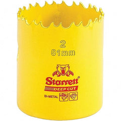 Starrett - 2" Diam, 2" Cutting Depth, Hole Saw - High Speed Steel Saw, Toothed Edge - Exact Industrial Supply