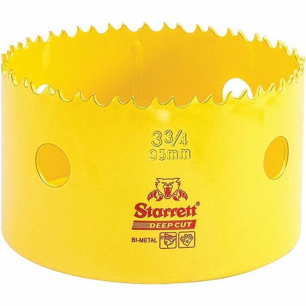 Starrett - 3-3/4" Diam, 2" Cutting Depth, Hole Saw - High Speed Steel Saw, Toothed Edge - Exact Industrial Supply