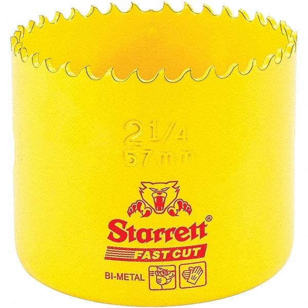 Starrett - 2-1/4" Diam, 1-5/8" Cutting Depth, Hole Saw - High Speed Steel Saw, Toothed Edge - Exact Industrial Supply