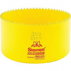 Starrett - 3-1/2" Diam, 1-5/8" Cutting Depth, Hole Saw - High Speed Steel Saw, Toothed Edge - Exact Industrial Supply