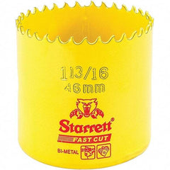 Starrett - 1-13/16" Diam, 1-5/8" Cutting Depth, Hole Saw - High Speed Steel Saw, Toothed Edge - Exact Industrial Supply