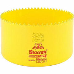 Starrett - 3-3/8" Diam, 1-5/8" Cutting Depth, Hole Saw - High Speed Steel Saw, Toothed Edge - Exact Industrial Supply