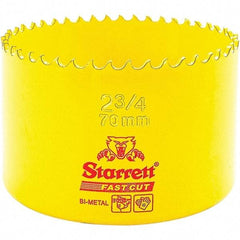 Starrett - 2-3/4" Diam, 1-5/8" Cutting Depth, Hole Saw - High Speed Steel Saw, Toothed Edge - Exact Industrial Supply
