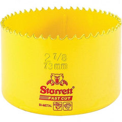Starrett - 2-7/8" Diam, 1-5/8" Cutting Depth, Hole Saw - High Speed Steel Saw, Toothed Edge - Exact Industrial Supply