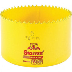 Starrett - 3" Diam, 1-5/8" Cutting Depth, Hole Saw - High Speed Steel Saw, Toothed Edge - Exact Industrial Supply