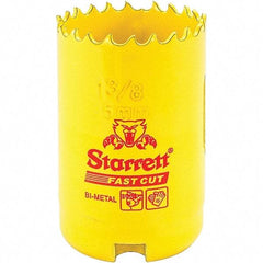 Starrett - 1-3/8" Diam, 1-5/8" Cutting Depth, Hole Saw - High Speed Steel Saw, Toothed Edge - Exact Industrial Supply