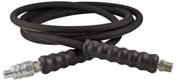 Enerpac - 1/4" Inside Diam x 3/8 NPT 6' Hydraulic Pump Hose - 10,000 psi, AH-604 Opposite End, Rubber - Exact Industrial Supply