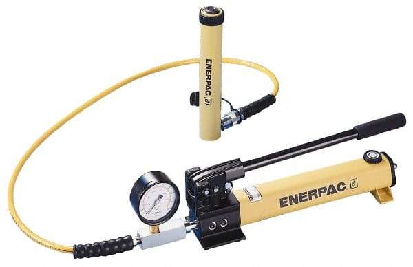 Enerpac - 10 Ton Capacity, Cylinder No. RCS-101, Manual Hydraulic Pump & Cylinder Set - Pump No. P-392 - Exact Industrial Supply