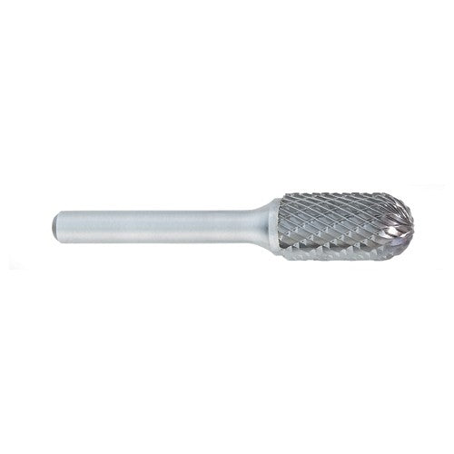 SC-1 -1/4 × 5/8 LOC × 1/4 Shank × 2 OAL Cylindrical Ball Nose Carbide Medium Tough Cut Burr - Exact Industrial Supply