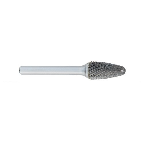 SG-1 -6mm × 16mm LOC × 6mm Shank × 50mm OAL Pointed Tree Carbide Medium Tough Cut Burr - Exact Industrial Supply