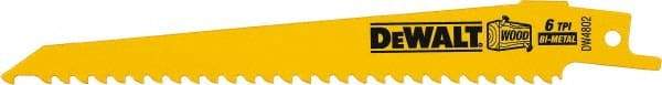 DeWALT - Bi-Metal Reciprocating Saw Blade - Tapered Profile, 6 TPI, Toothed Edge - Exact Industrial Supply