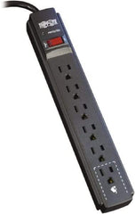 Tripp-Lite - 6 Outlets, 120 VAC15 Amps, 6' Cord, Power Outlet Strip - Floor, Keyhole Mount, 5-15 NEMA Configuration, 1.23" Strip - Exact Industrial Supply
