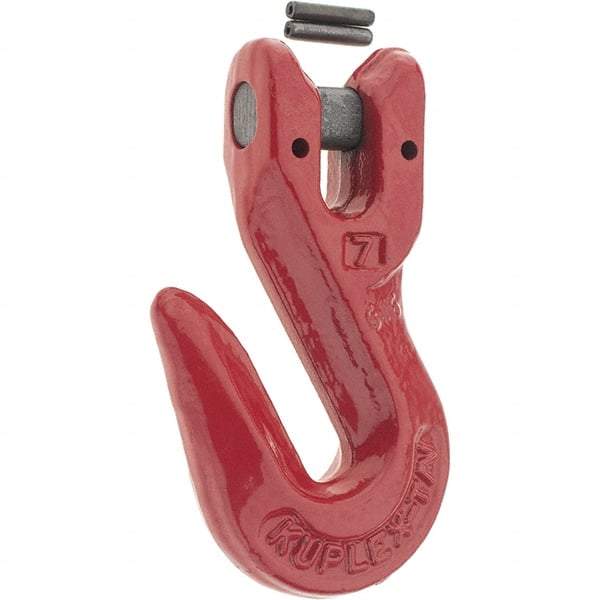 Value Collection - 9/32" Chain Diam, 100 Chain Grade Clevis Hook - 4,300 Lb Capacity, 11/16" ID, 13/32" Pin Diam, 3/8" Hook Throat, 2-1/8" OAL - Exact Industrial Supply
