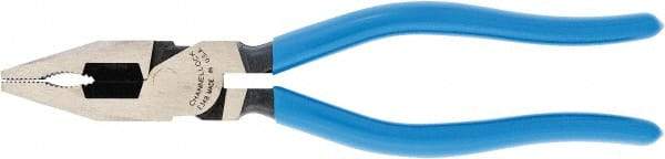 Channellock - 8" OAL, 1-3/4" Jaw Length x 1" Jaw Width, Combination Pliers - Crosshatch Jaw, Plastic Dipped Handles - Exact Industrial Supply