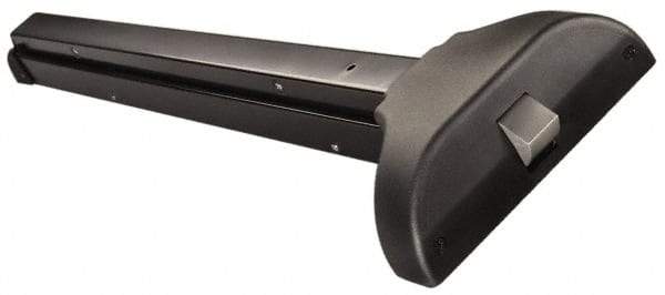 Yale - 30 to 36" Wide Door Range, Satin Chrome Finish Fire Rated Rim Exit Push Bar - Fits 30 to 36" Door, 2-1/2 Projection - Exact Industrial Supply