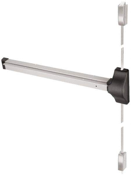 Yale - Right Hand Field Reversible, Surface Vertical Rod - Aluminum Finish, 30 to 36" Door Width, Grade 1 - Exact Industrial Supply