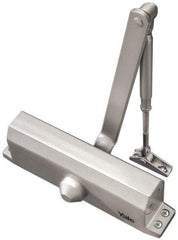 Yale - 42" Door Width, 9-3/4" Closer Body Length, Non-Handed Door Closer Manual Damper - Aluminum Finish, Non-Handed - Exact Industrial Supply