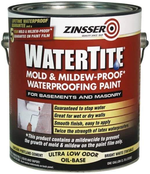 Zinsser - 1 Gal Bright White Semi Gloss Finish Latex Paint - 75 Sq Ft per Gal, Interior/Exterior, <400 gL VOC Compliance - Exact Industrial Supply
