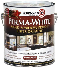 Zinsser - 1 Gal White Semi Gloss Finish Latex Paint - 400 Sq Ft per Gal, Interior/Exterior, <50 gL VOC Compliance - Exact Industrial Supply