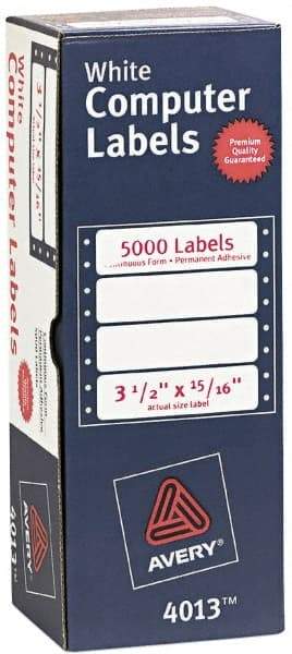 AVERY - 3-1/2" Long, White Paper Dot Matrix Label - For Dot Matrix Printers - Exact Industrial Supply