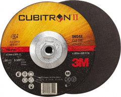 3M - 60 Grit, 7" Wheel Diam, Type 27 Depressed Center Wheel - Ceramic, Resinoid Bond, S Hardness, 8,500 Max RPM - Exact Industrial Supply