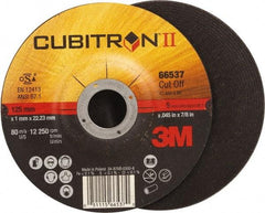 3M - 60 Grit, 5" Wheel Diam, 7/8" Arbor Hole, Type 27 Depressed Center Wheel - Ceramic, Resinoid Bond, S Hardness, 12,250 Max RPM - Exact Industrial Supply