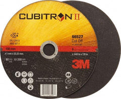 3M - 6" 60 Grit Ceramic Cutoff Wheel - 0.045" Thick, 7/8" Arbor, 10,200 Max RPM, Use with Angle Grinders - Exact Industrial Supply