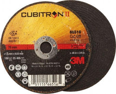 3M - 3" 36 Grit Ceramic Cutoff Wheel - 0.06" Thick, 3/8" Arbor, 25,465 Max RPM, Use with Angle Grinders - Exact Industrial Supply
