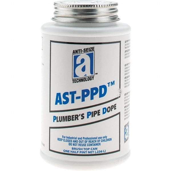 Made in USA - Brush Top Can Tan Threaded Pipe Sealant - 400°F Max Working Temp - Exact Industrial Supply