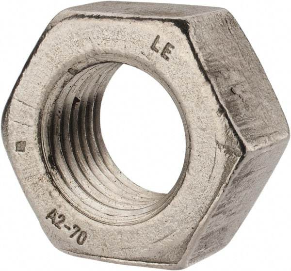 Value Collection - M33x3.50 Metric Coarse Stainless Steel Right Hand Hex Nut - 50mm Across Flats, 26mm High, Uncoated - Exact Industrial Supply