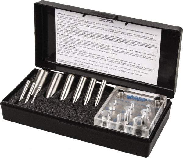 Value Collection - 1/8 to 3/4 Inch Diameter Shim Punch and Die Set - 1/8, 3/16, 1/4, 5/16, 3/8, 7/16, 1/2, 5/8 and 3/4 Inch Diameter, 9 Piece - Exact Industrial Supply